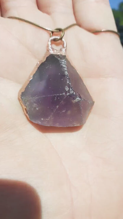 Electroformed copper Ametrine pendant // Ametrine crystal