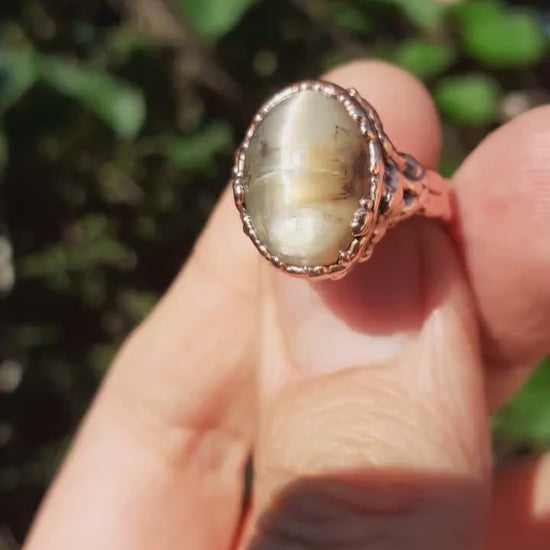 Moonstone ring // Electroformed copper