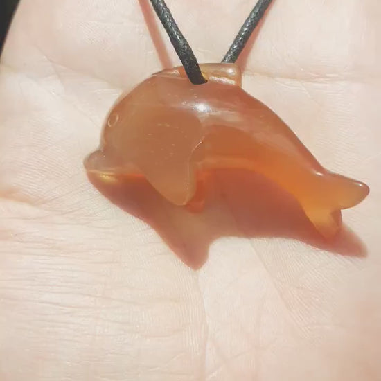 Carnelian dolphin necklace