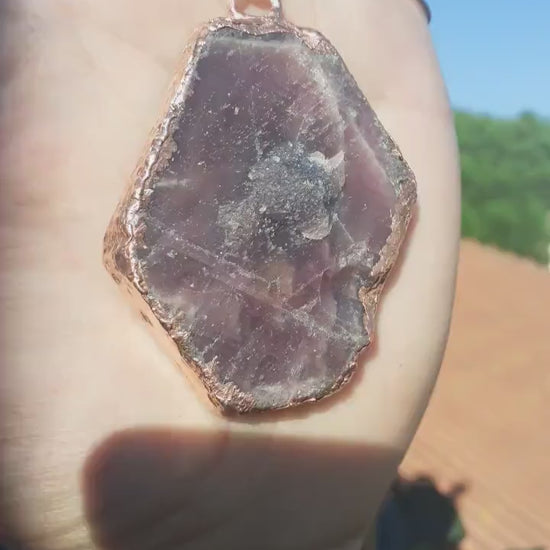 Raw ruby necklace / Electroformed copper / Ruby crystal