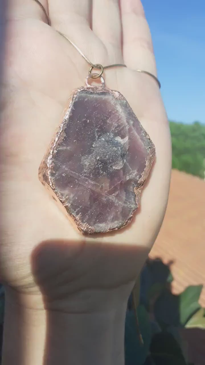 Raw ruby necklace / Electroformed copper / Ruby crystal