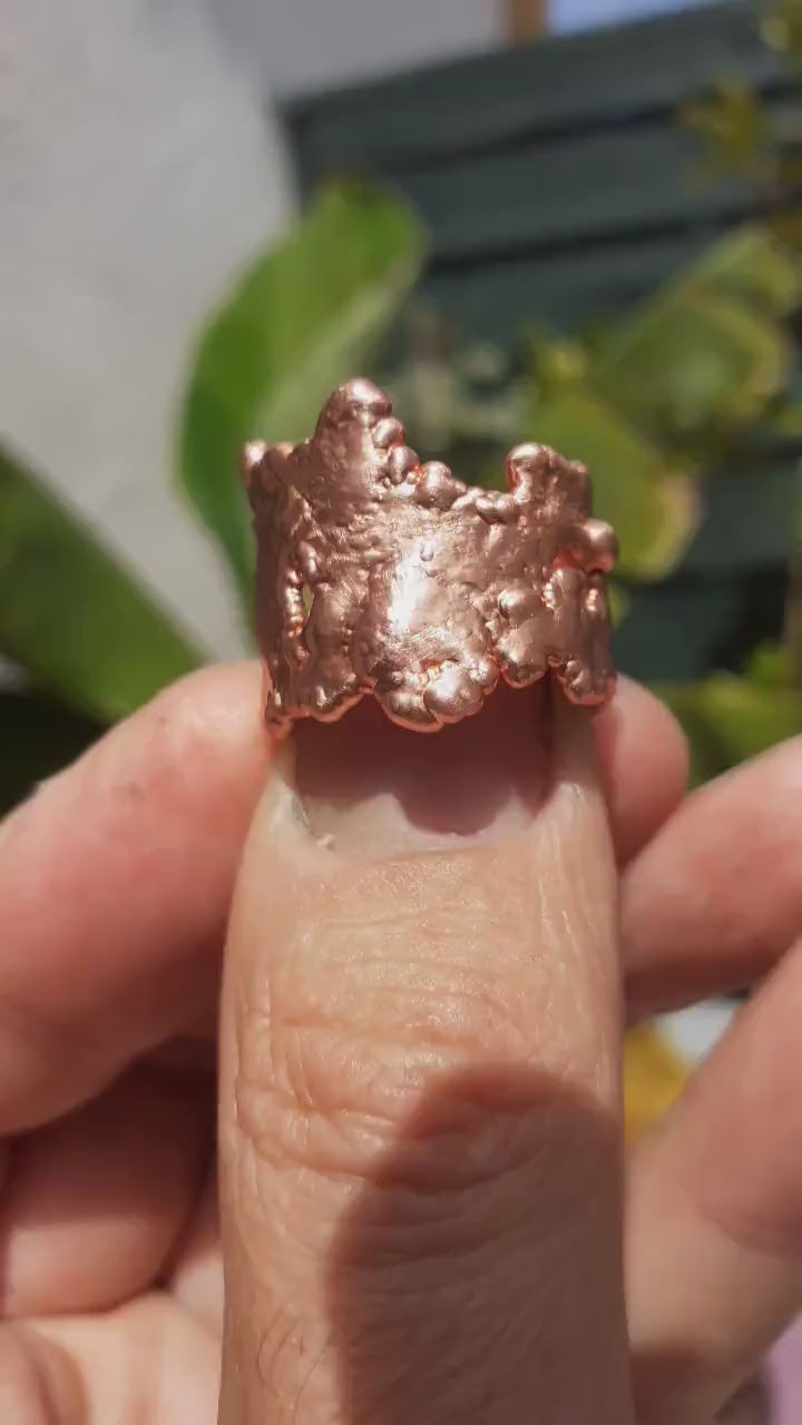 Copper ring men / Mens copper ring / Electroformed ring