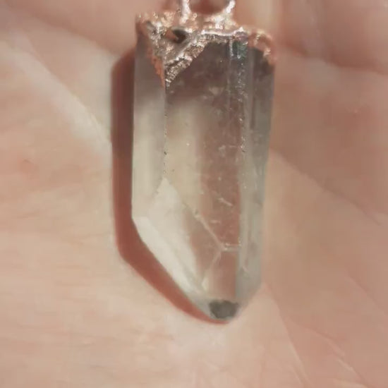 Electroformed Copper Crystal necklace // Crystal jewelry