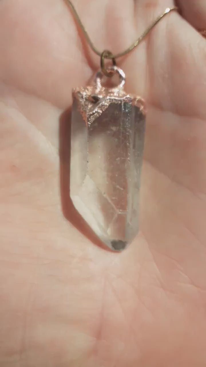 Electroformed Copper Crystal necklace // Crystal jewelry