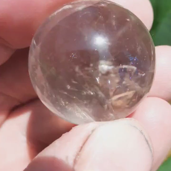 28mm Gold rutile sphere, Top quality rutilated quartz sphere