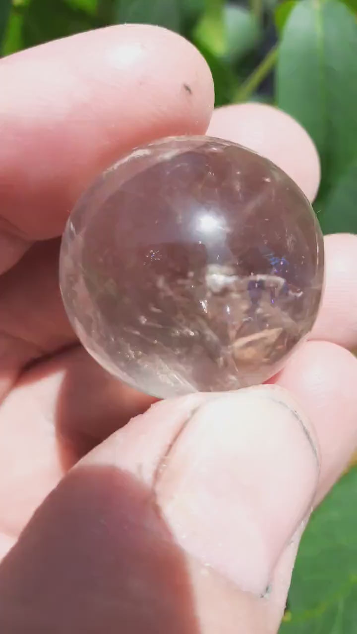 28mm Gold rutile sphere, Top quality rutilated quartz sphere