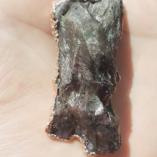 Electroformed copper Super 7 necklace // Super 7 crystal // Amethyst cacoxenite