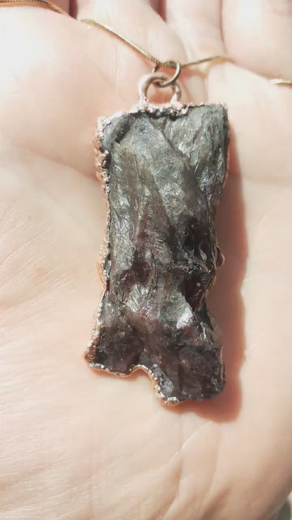 Electroformed copper Super 7 necklace // Super 7 crystal // Amethyst cacoxenite