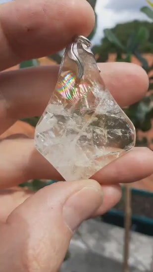 Citrine necklace with silver plated bail