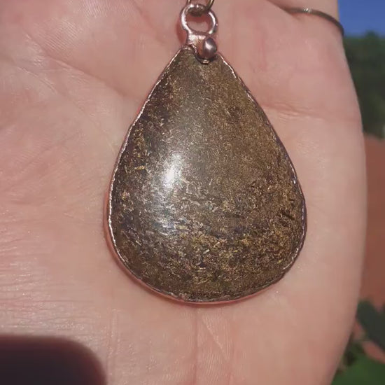 Bronzite necklage // Electroformed Copper