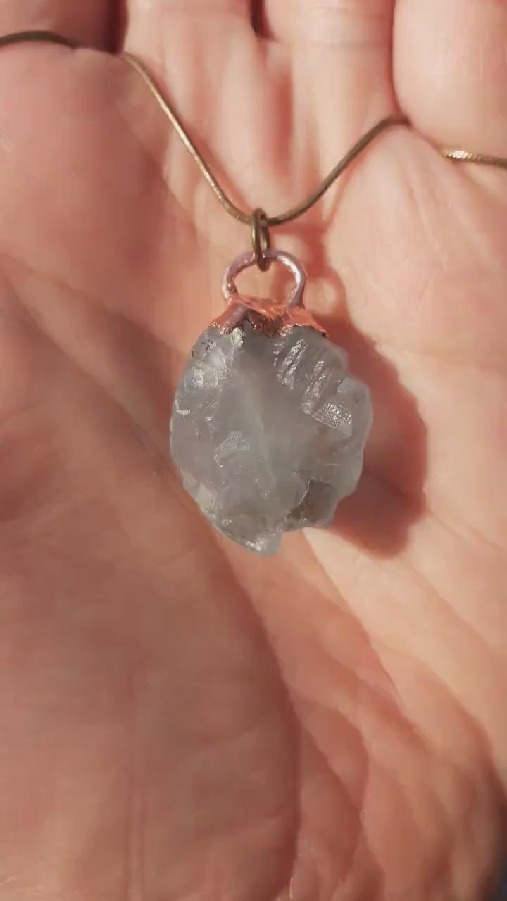 Electroformed Copper Celestine pendant