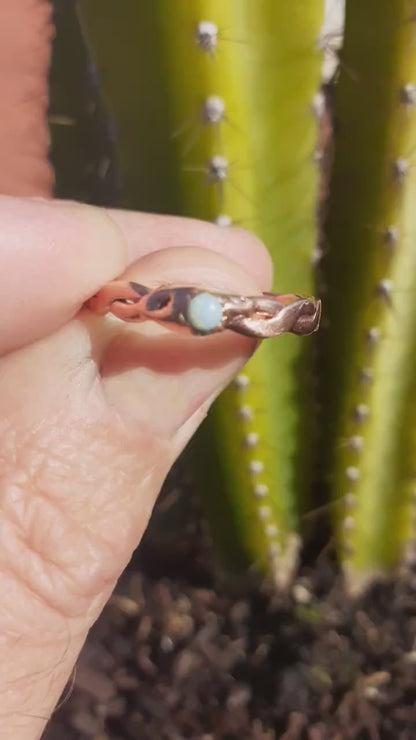 Handmade Copper ring with australian opal