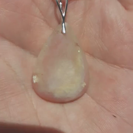 Authentic Pink Opal necklace with sterling silver bail