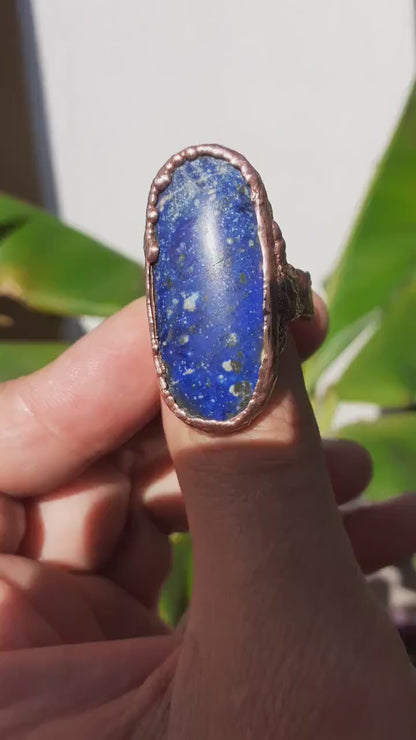 Lapis Lazuli ring / Electroformed copper