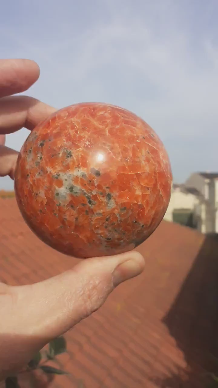 82mm calcite sphere // red calcite