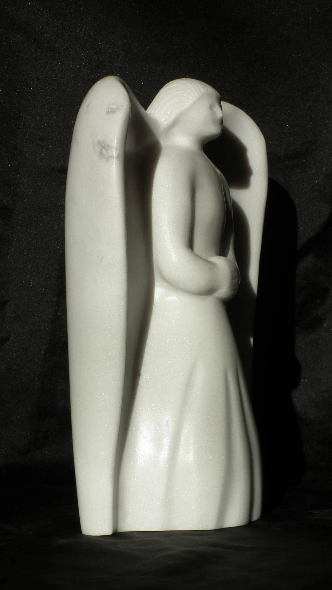 Angel of joy / Angel figurine / White Sivec Marble