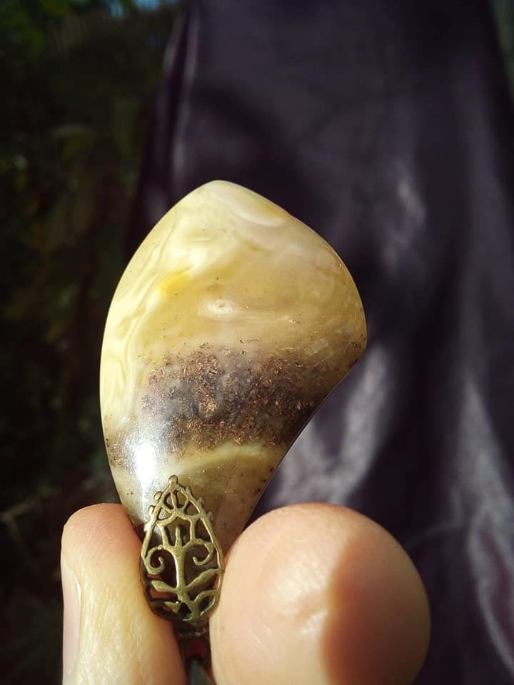 Baltic amber pendant with bronze bail