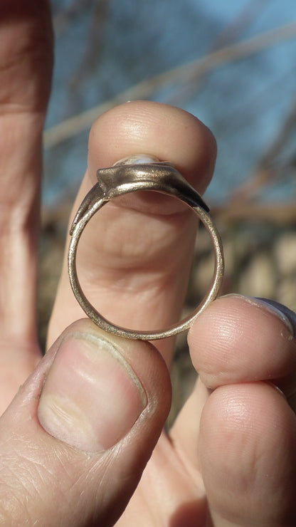 Bronze Opal Ring with handcut Australian Opal