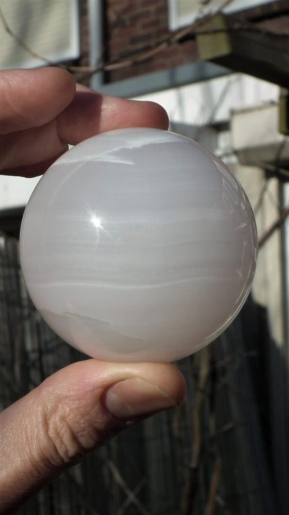 Pink mangano calcite sphere / 63mm