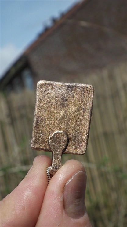 Handmade bronze Hessonite pendant