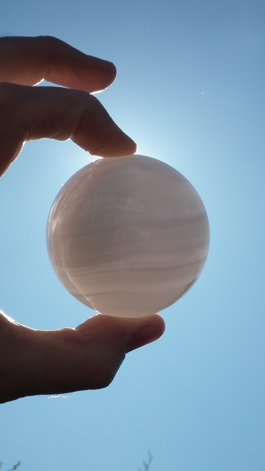 Pink mangano calcite sphere / 63mm