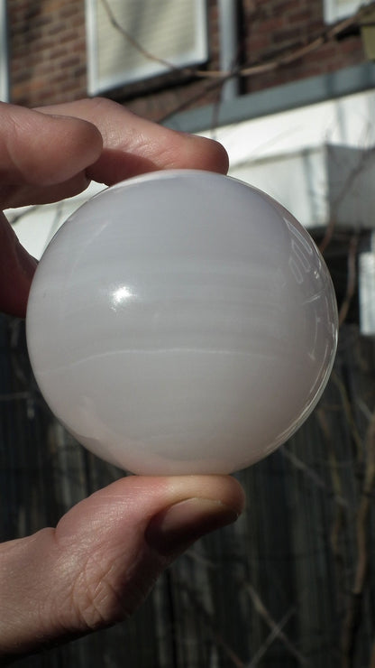 Pink mangano calcite sphere / 63mm