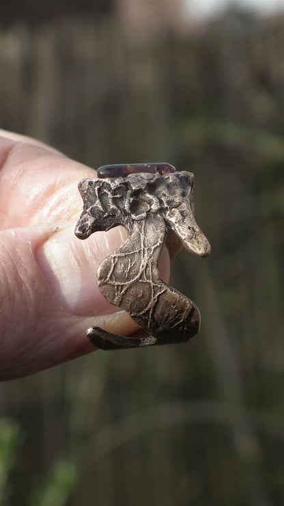 Bronze super 7 ring / Amethyst cacoxenite