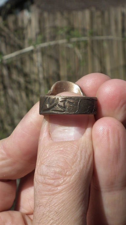 Handmade bronze Celestite ring