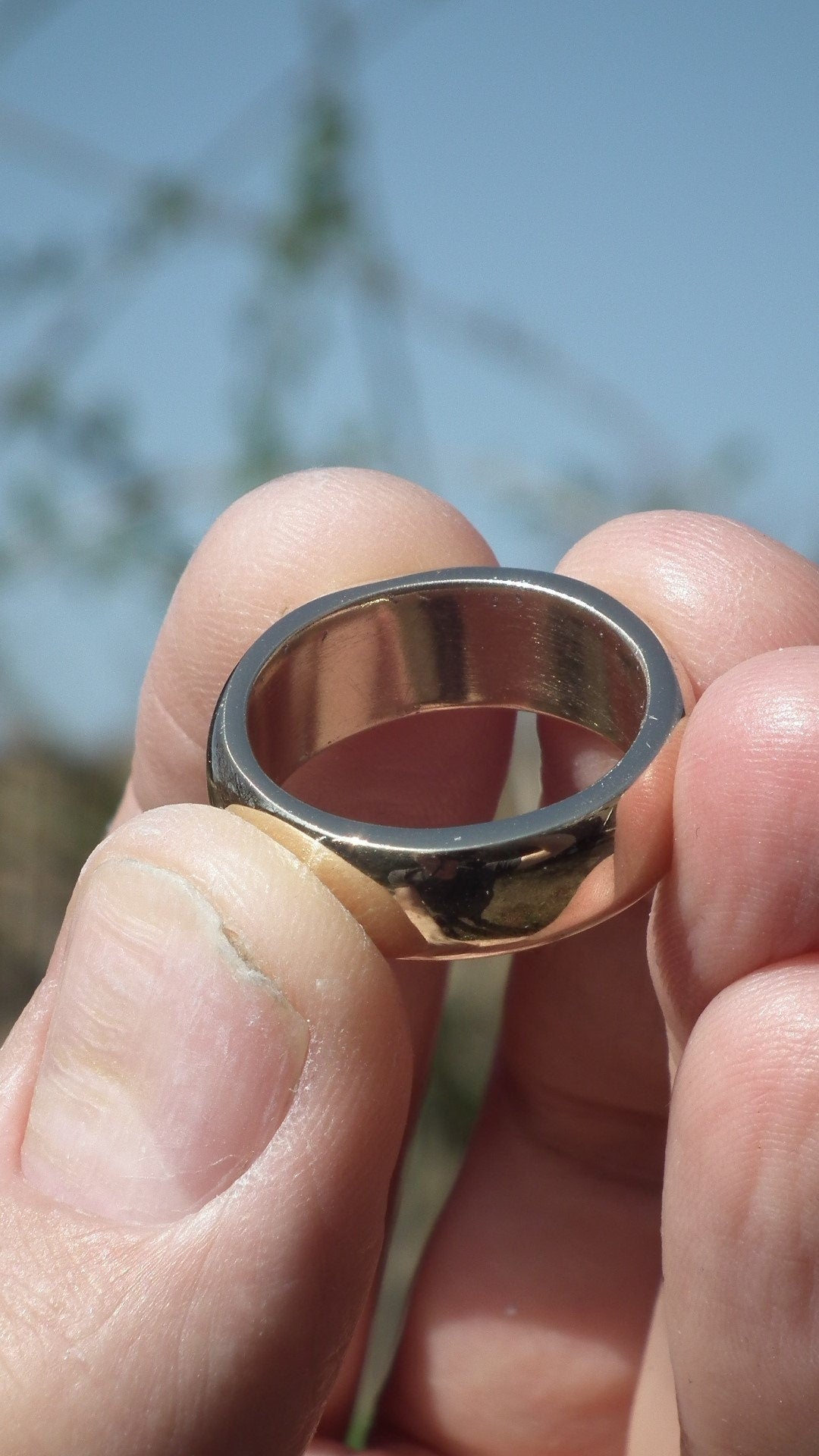 Handmade Golden bronze ring