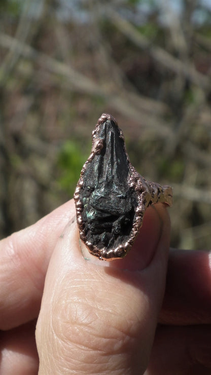 Raw Kyanite Ring / Electroformed copper