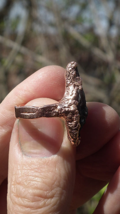 Raw Kyanite Ring / Electroformed copper