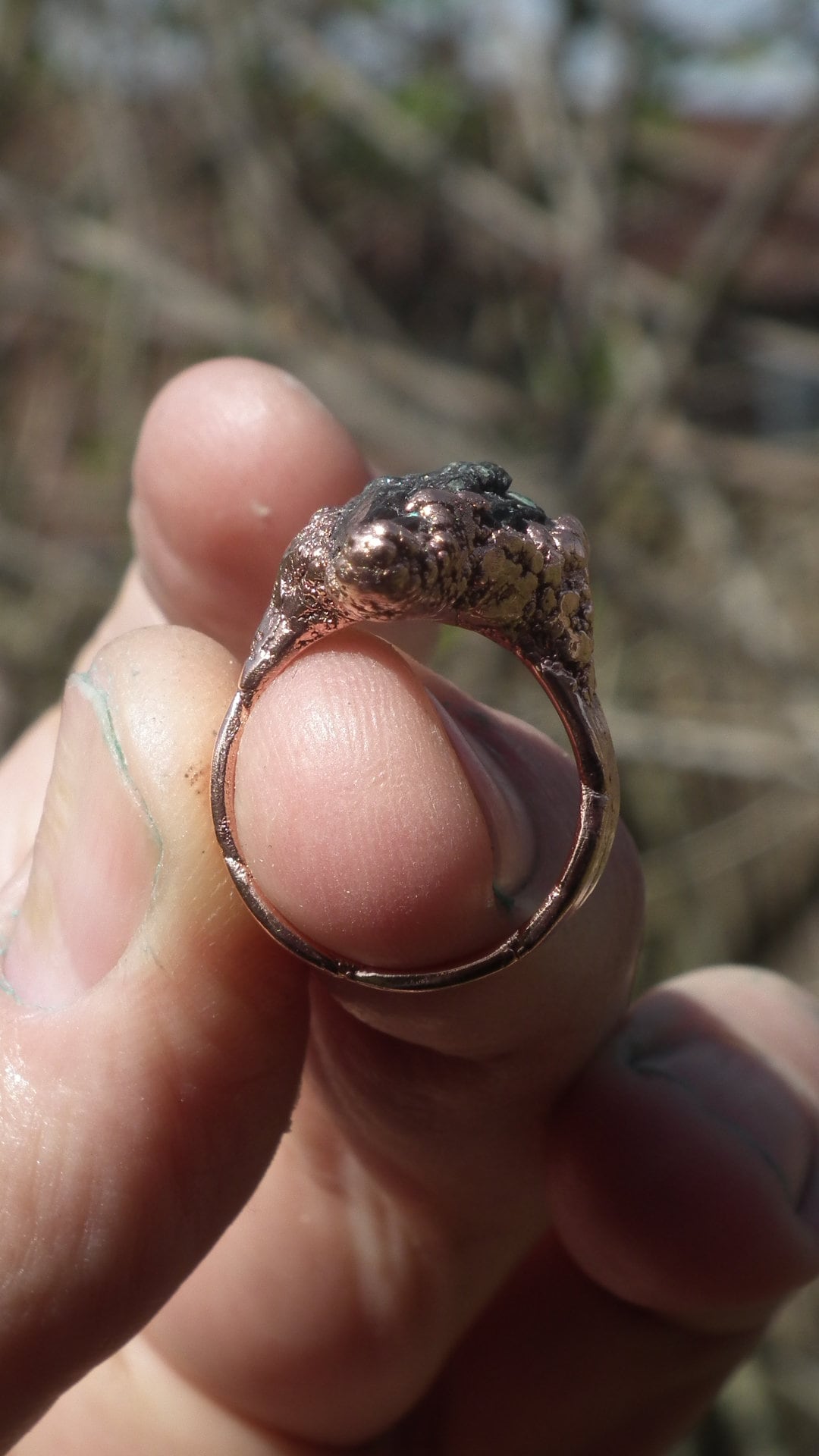 Raw Kyanite Ring / Electroformed copper