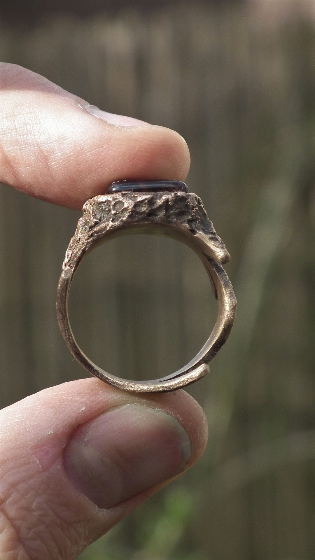 Bronze super 7 ring / Amethyst cacoxenite