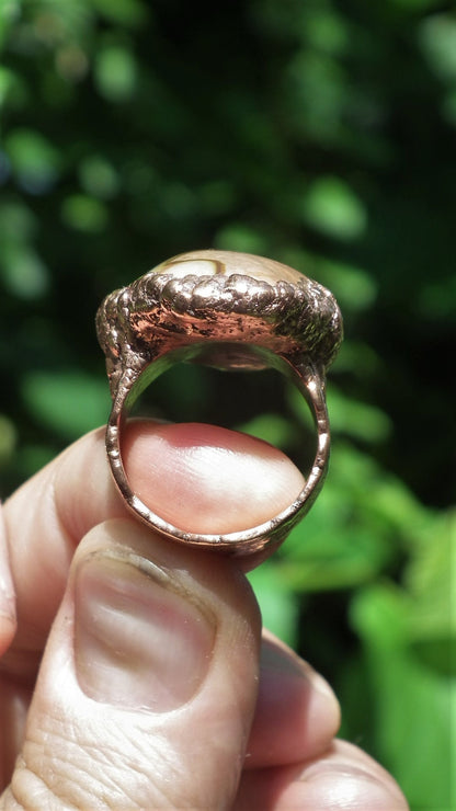 Electroformed copper Polychrome jasper Ring