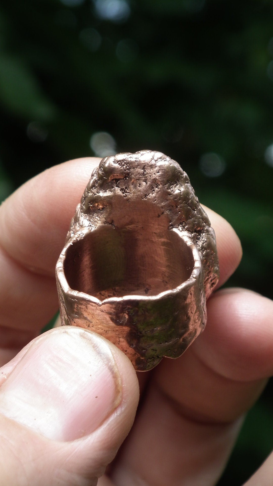 Electroformed copper Polychrome jasper Ring