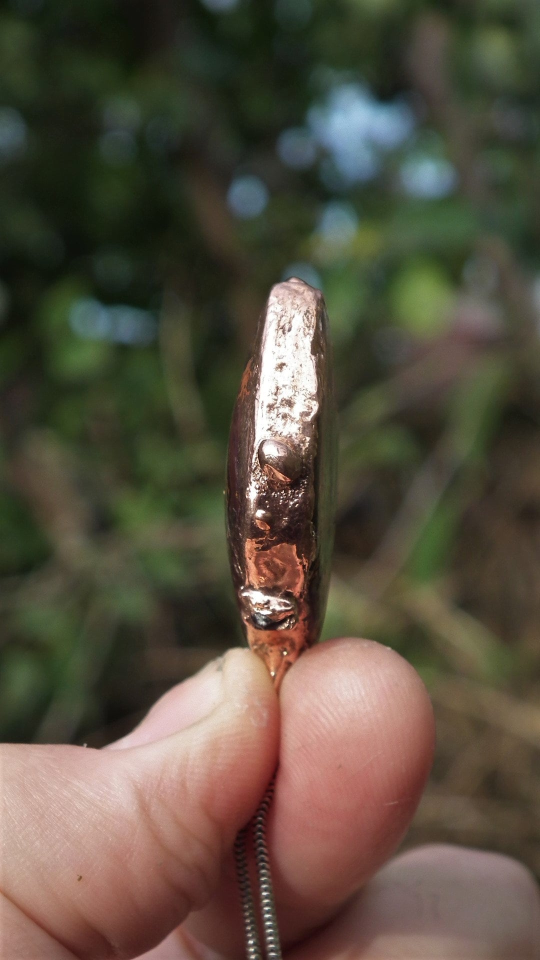 Electroformed copper Koroit opal pendant // Free Copper chain