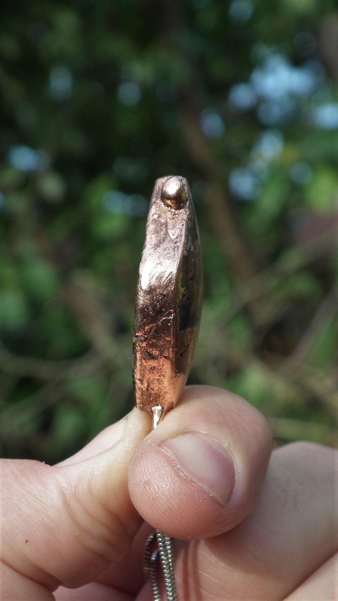 Electroformed copper Koroit opal pendant // Free Copper chain