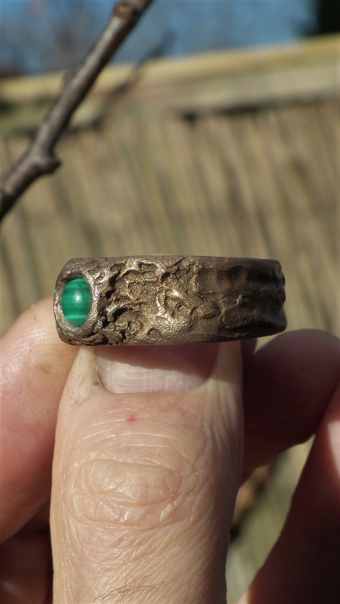 Malachite ring / Bronze Malachite ring