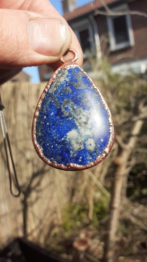 Copper lapis lazuli necklace Free Copper chain