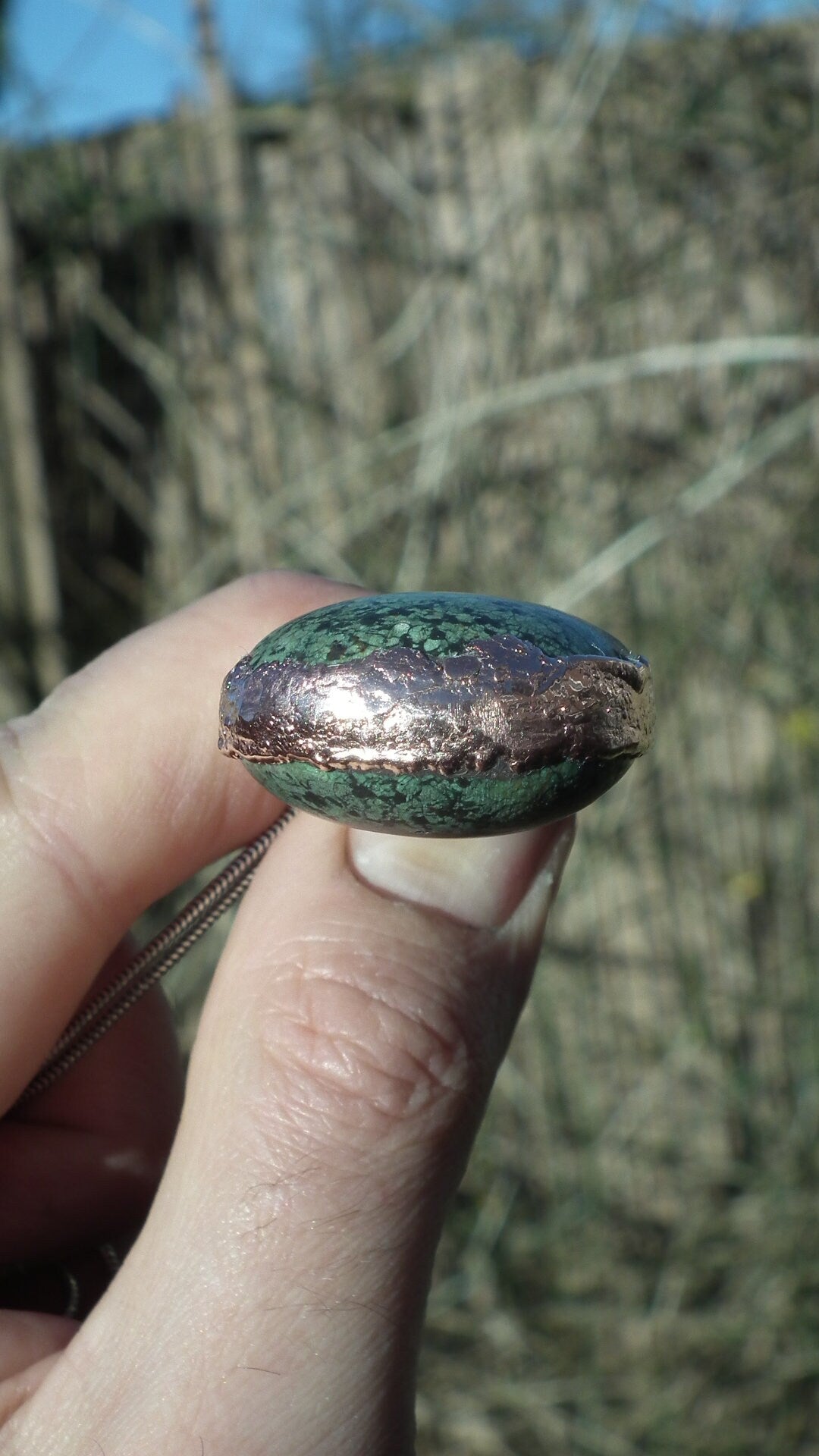 Turquoise necklace // Electroformed Copper // Turquoise jewelry // Free Copper Chain!