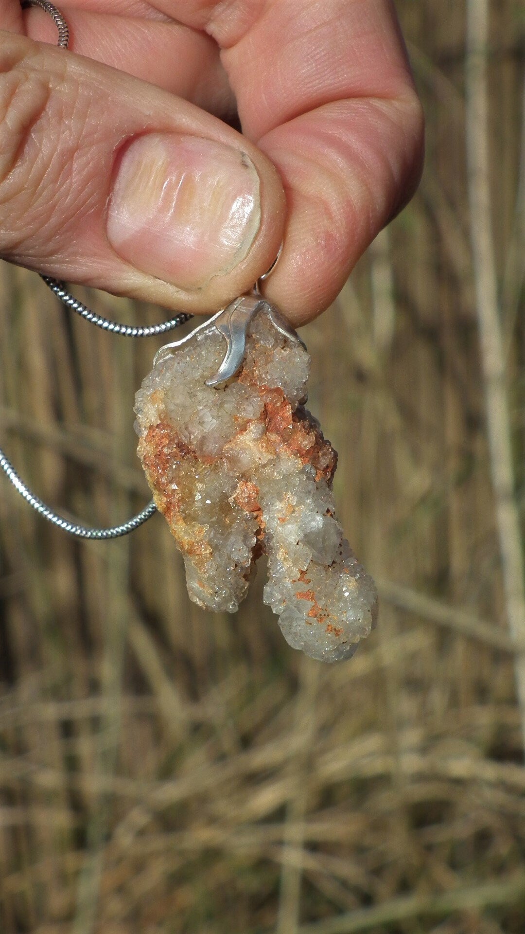 Spirit quartz Pendant / Cactus quarts/ Citrine / Limonite