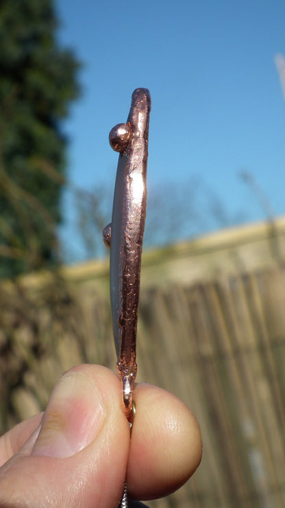 Lavender quartz pendant Electroformed Copper // Free Copper chain