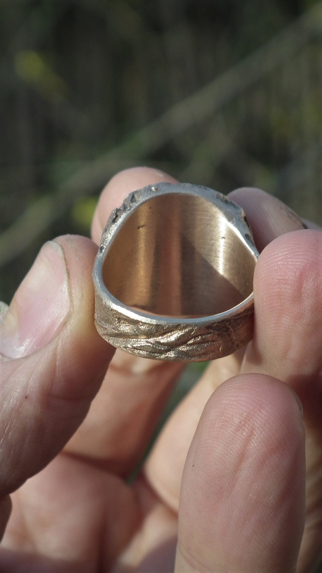 Handmade bronze Turquoise ring / Raw turquoise