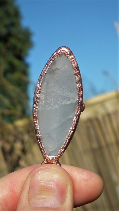 Lavender quartz pendant Electroformed Copper // Free Copper chain