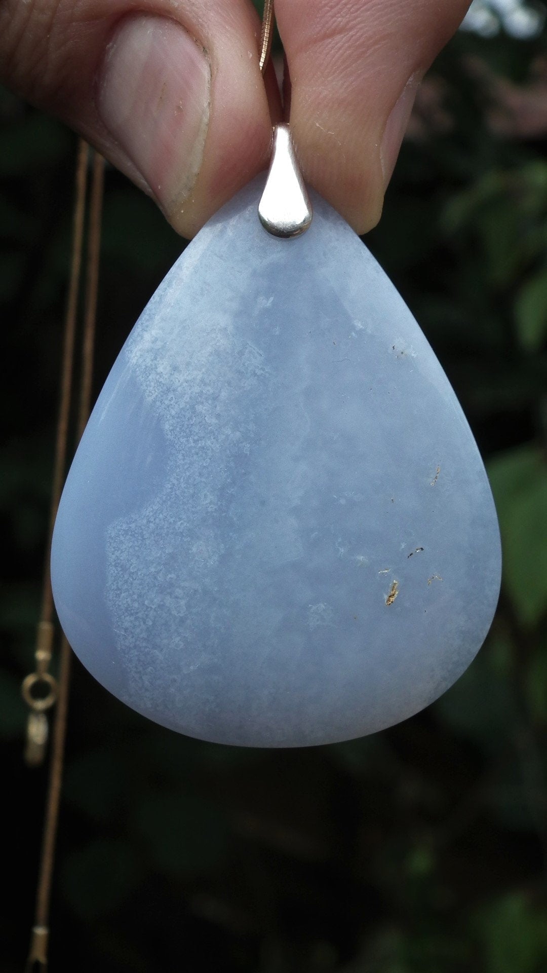 Blue Lace Agate necklace with sterling silver bail