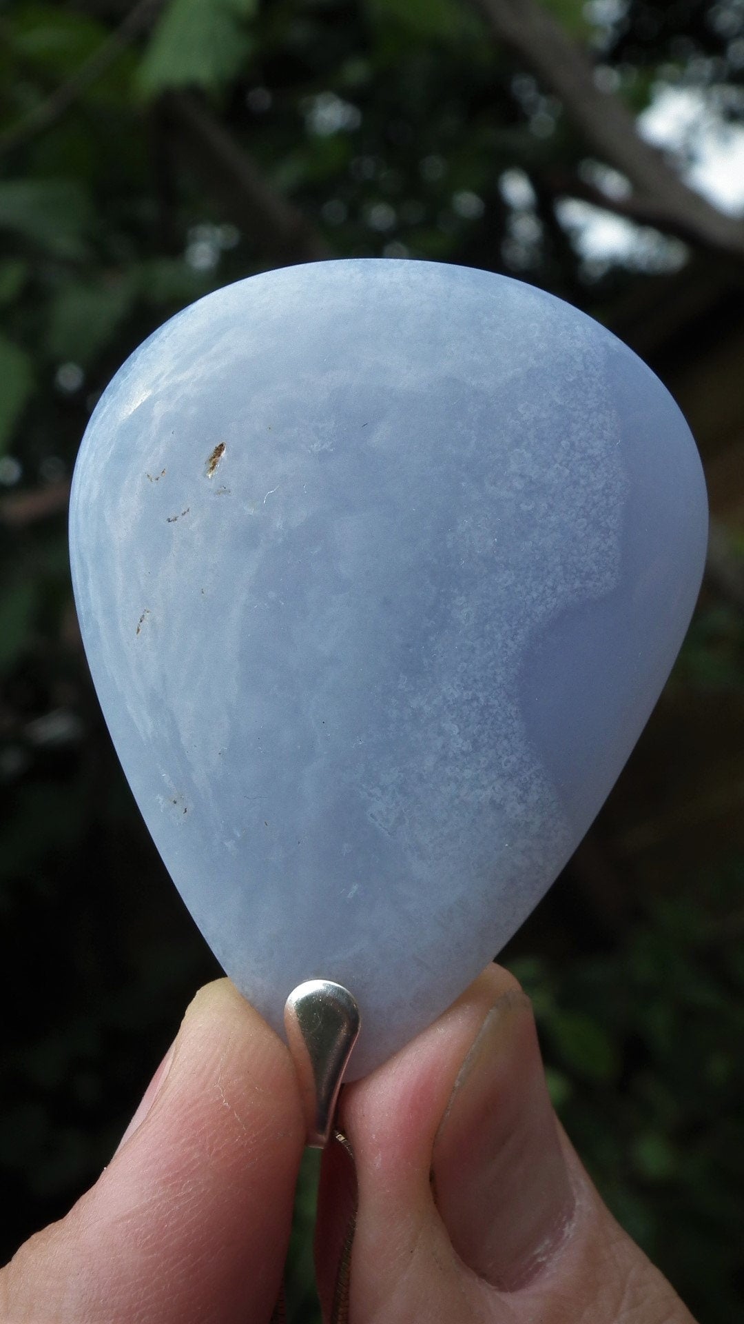 Blue Lace Agate necklace with sterling silver bail