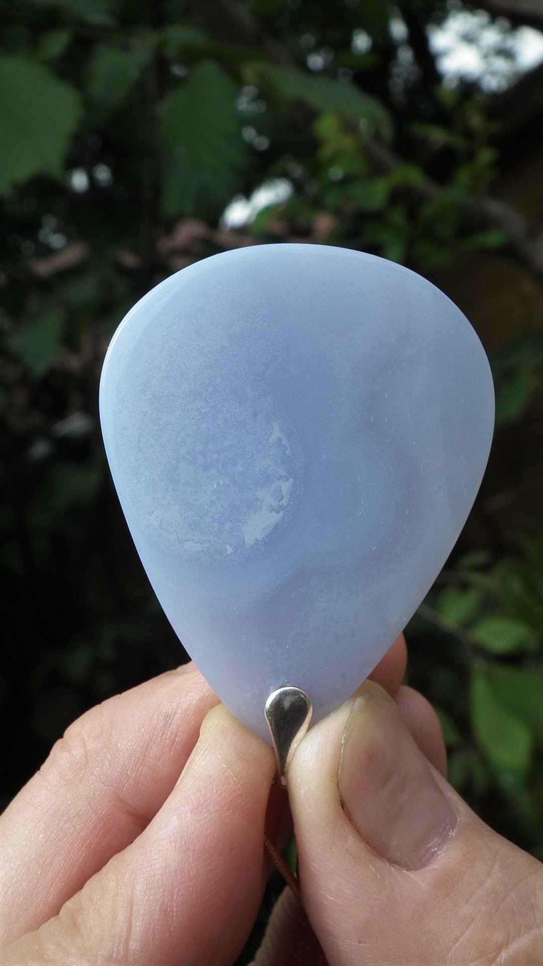 Blue Lace Agate necklace with sterling silver bail