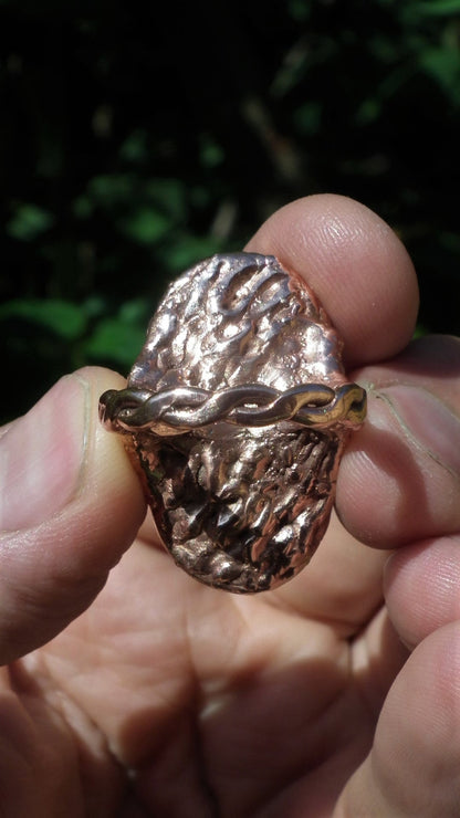 Electroformed copper // Chevron amethyst ring // Dogtheeth amethyst jewelry