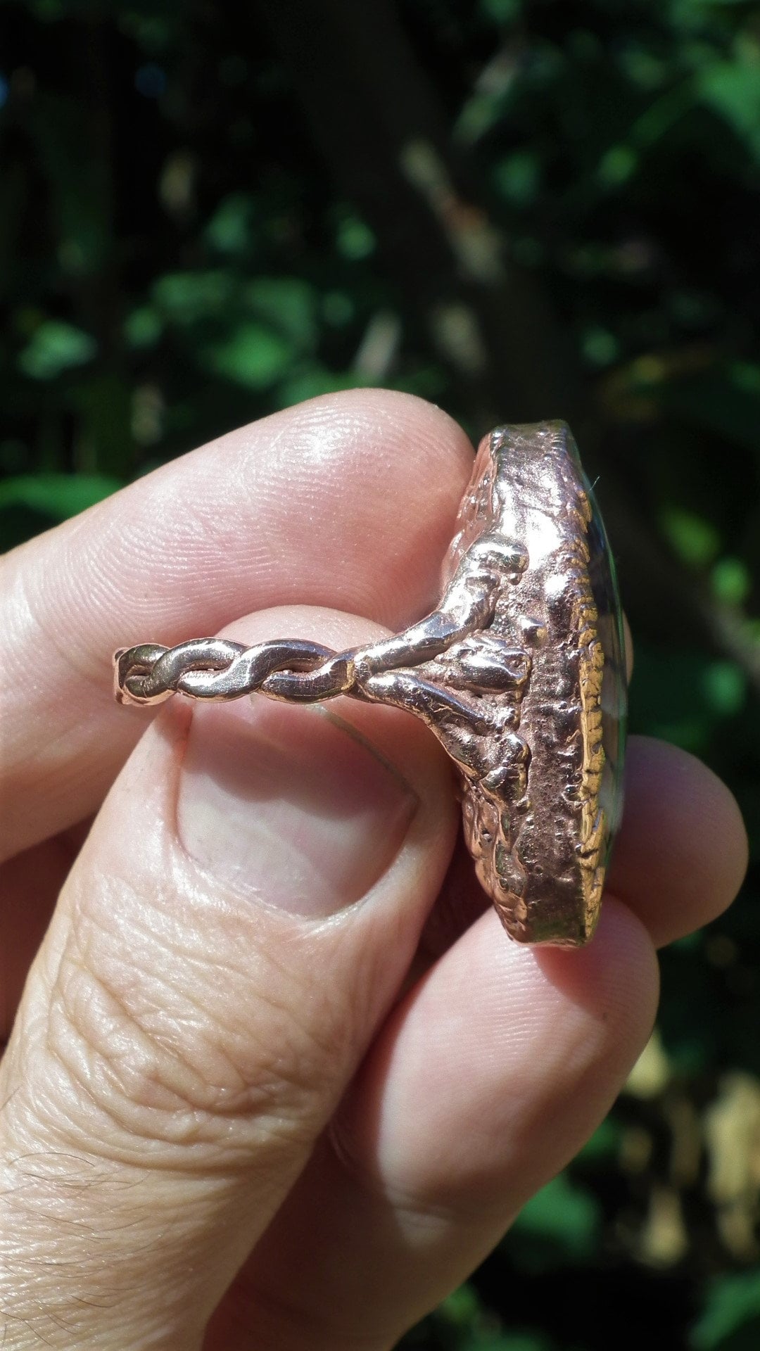 Electroformed copper // Chevron amethyst ring // Dogtheeth amethyst jewelry