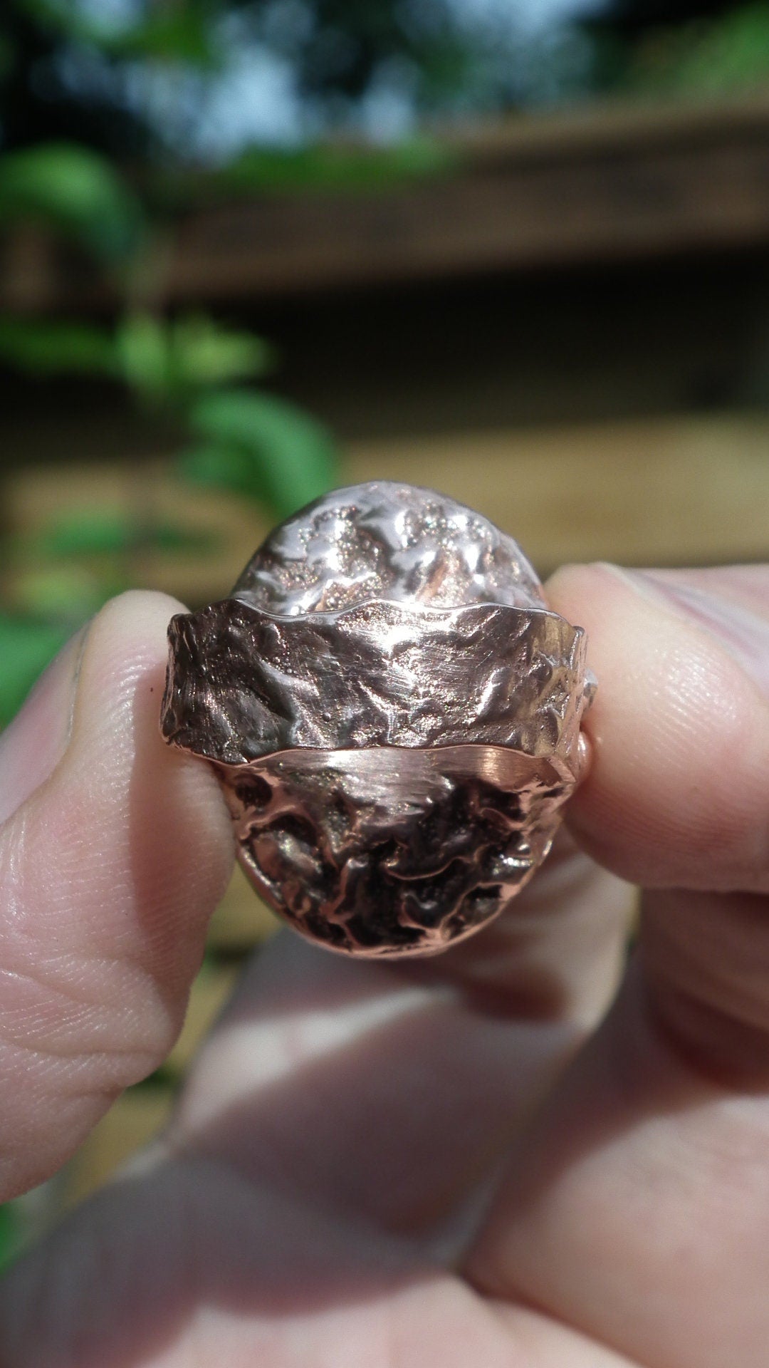 jade ring / nephrite jade / Electroformed copper